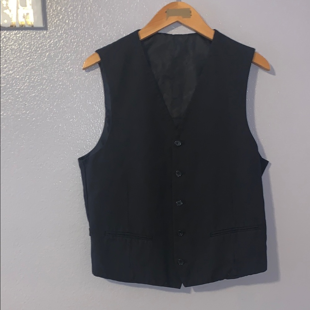 Meztizos USA Classic Black Button-Up Vest Embroidered Waistcoat Formal